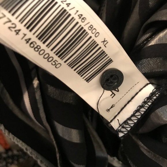 Silver and black stripe top with tie waist - Picture 6 of 6